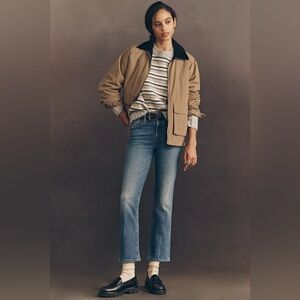 Mother Insider Ankle Mid-Rise Straight-Leg Jeans where the sun don’t shine